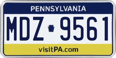 PA license plate MDZ9561
