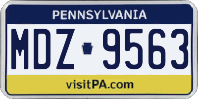 PA license plate MDZ9563