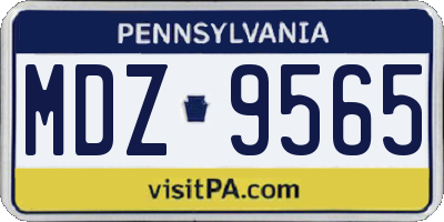 PA license plate MDZ9565