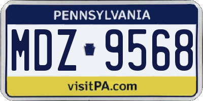 PA license plate MDZ9568