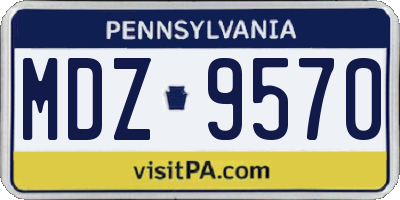PA license plate MDZ9570