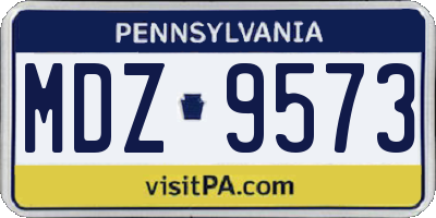 PA license plate MDZ9573