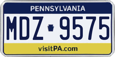 PA license plate MDZ9575
