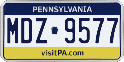 PA license plate MDZ9577