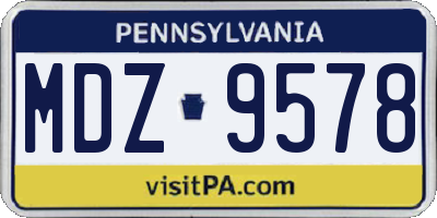 PA license plate MDZ9578