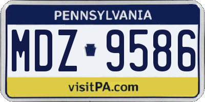 PA license plate MDZ9586