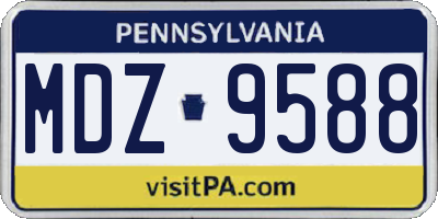 PA license plate MDZ9588