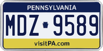 PA license plate MDZ9589