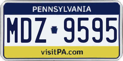 PA license plate MDZ9595