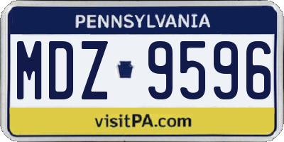 PA license plate MDZ9596