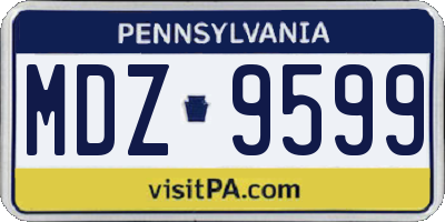 PA license plate MDZ9599