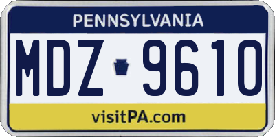 PA license plate MDZ9610