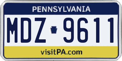 PA license plate MDZ9611