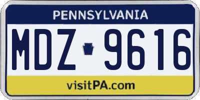 PA license plate MDZ9616