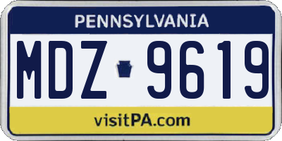 PA license plate MDZ9619