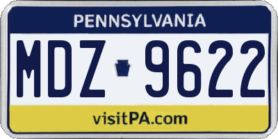 PA license plate MDZ9622