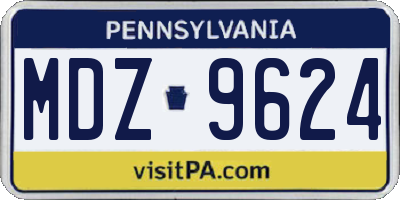 PA license plate MDZ9624