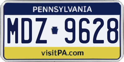 PA license plate MDZ9628