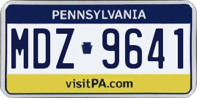 PA license plate MDZ9641