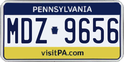PA license plate MDZ9656