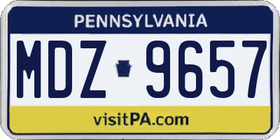 PA license plate MDZ9657
