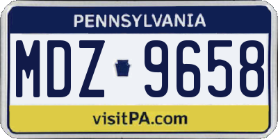 PA license plate MDZ9658