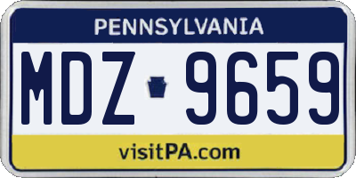 PA license plate MDZ9659
