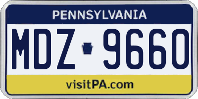PA license plate MDZ9660