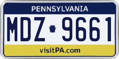 PA license plate MDZ9661
