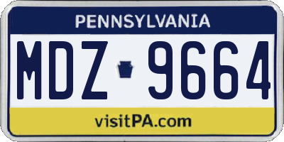 PA license plate MDZ9664