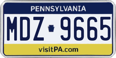 PA license plate MDZ9665