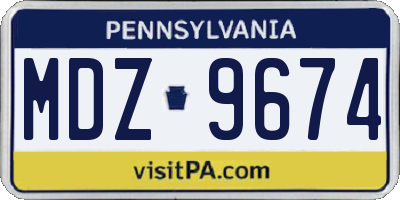 PA license plate MDZ9674
