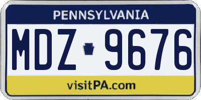 PA license plate MDZ9676