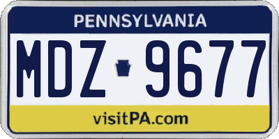 PA license plate MDZ9677