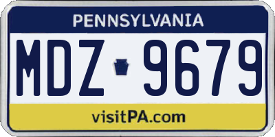 PA license plate MDZ9679