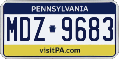 PA license plate MDZ9683