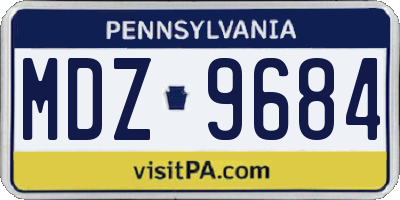 PA license plate MDZ9684