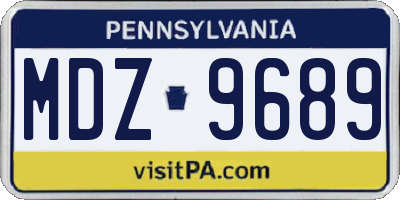 PA license plate MDZ9689