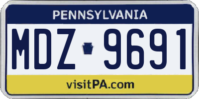 PA license plate MDZ9691