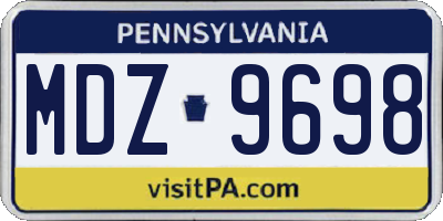 PA license plate MDZ9698