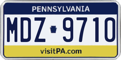 PA license plate MDZ9710