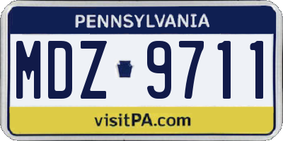 PA license plate MDZ9711
