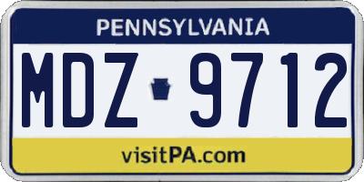PA license plate MDZ9712