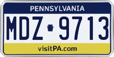 PA license plate MDZ9713