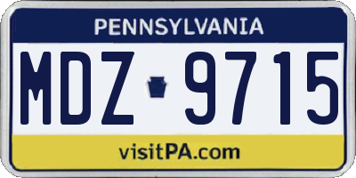 PA license plate MDZ9715