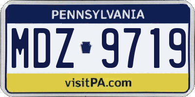 PA license plate MDZ9719