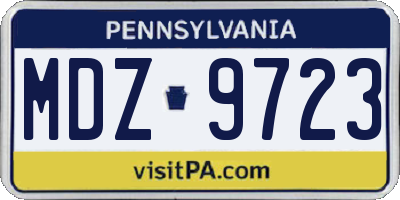 PA license plate MDZ9723