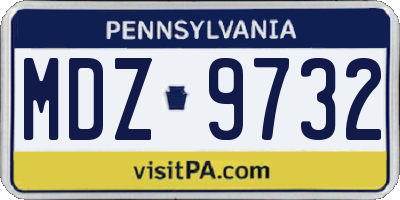 PA license plate MDZ9732