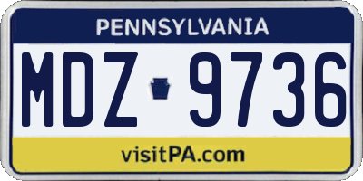 PA license plate MDZ9736