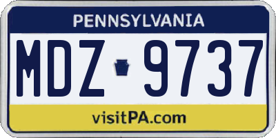 PA license plate MDZ9737